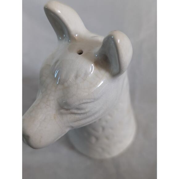 Llama Salt & Pepper Shakers Set  White & Gray Crakle Glaze Retro Kitchen Decor - Picture 8 of 8